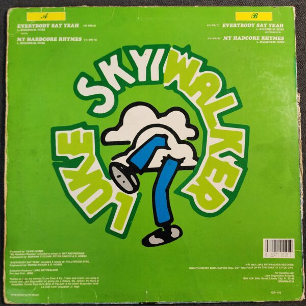 Le Juan Love – Everybody Say Yeah / My Hardcore Rhymes (12", 1987) - Image 2