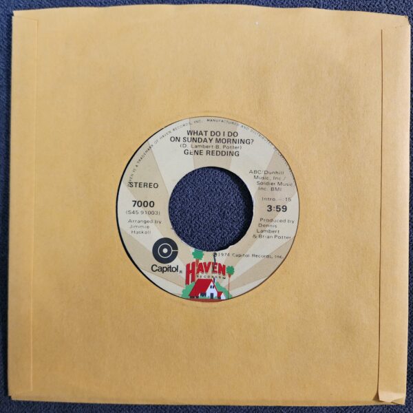 Gene Redding – This Heart / What Do I Do on Sunday Morning? (7", 1974) - Image 2